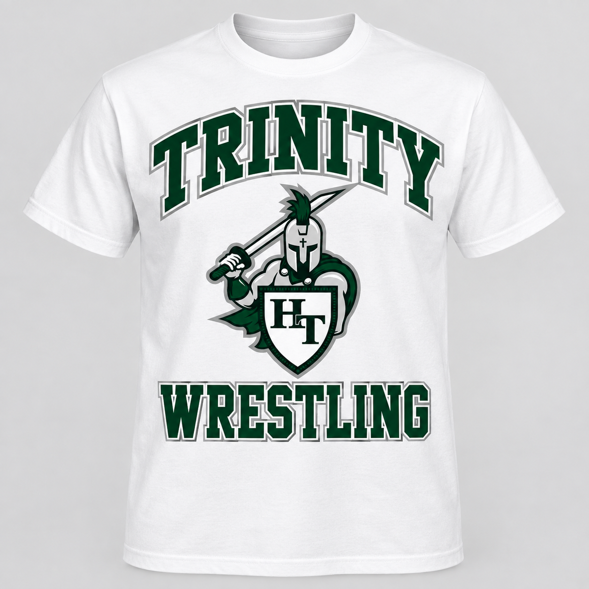 white men’s classic cotton crew neck short sleeve T-shirt with Titans wrestling decoration