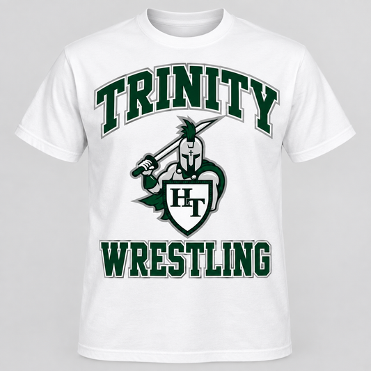 white men’s classic cotton crew neck short sleeve T-shirt with Titans wrestling decoration