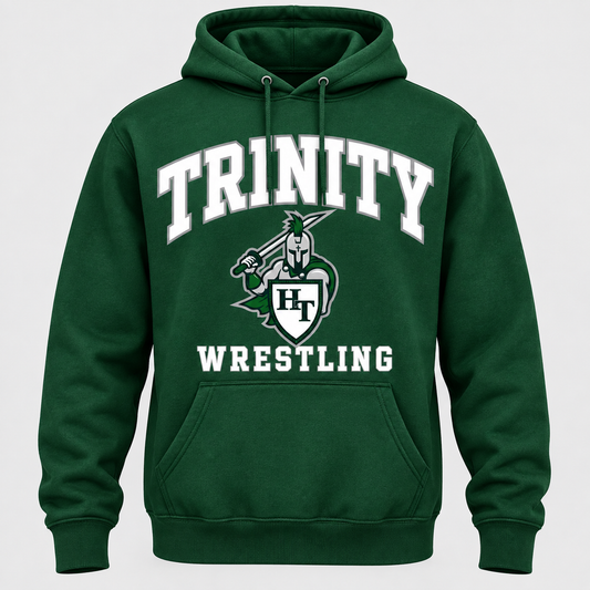 Forest green varsity Titans wrestling hoodie mockup