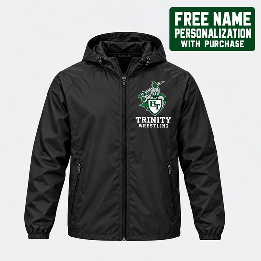 Holy Trinity Wrestling Titans Hooded Full Zip Windbreaker with free name personalization offer
