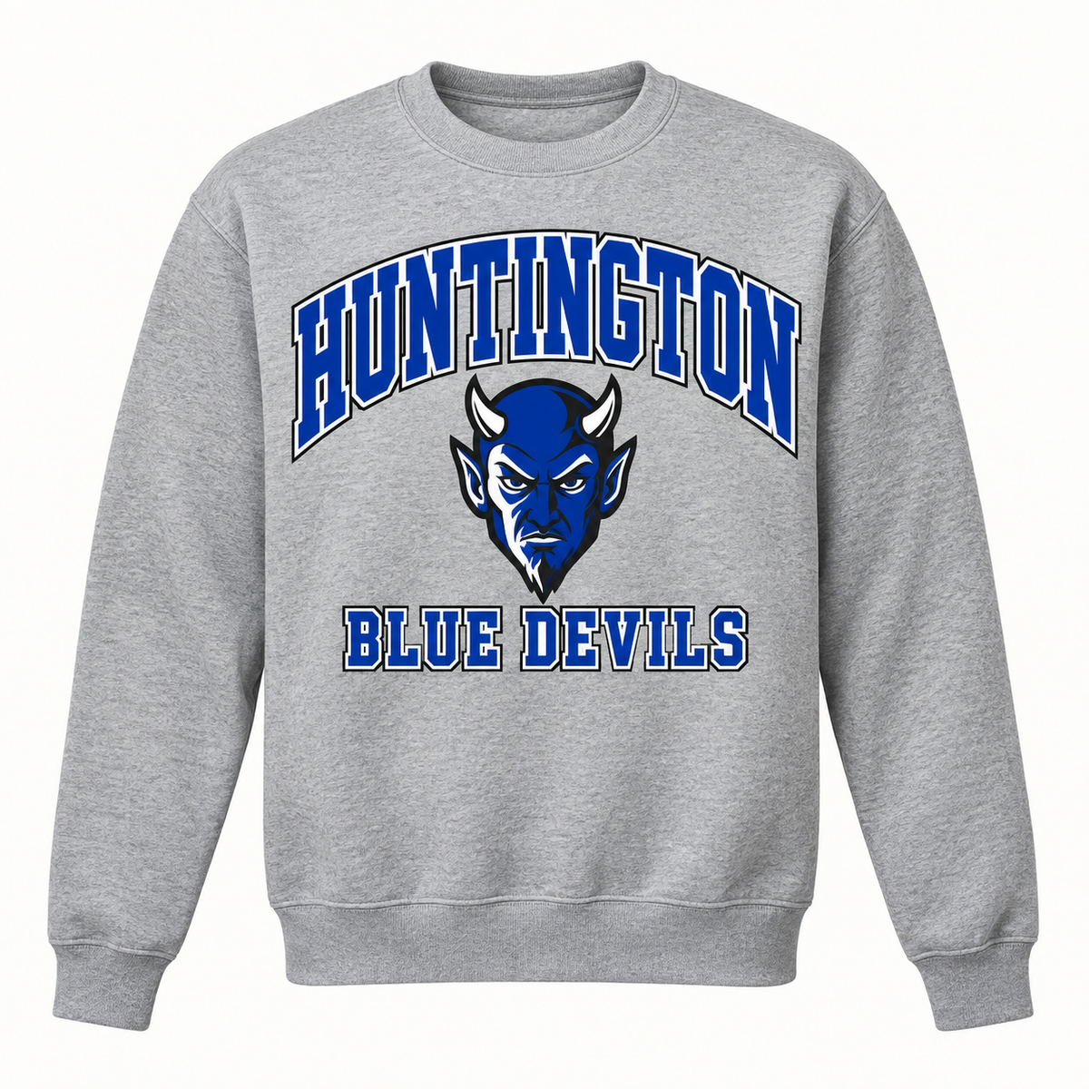 Huntington Blue Devils Campus Crewneck Sweatshirt in Heather Gray