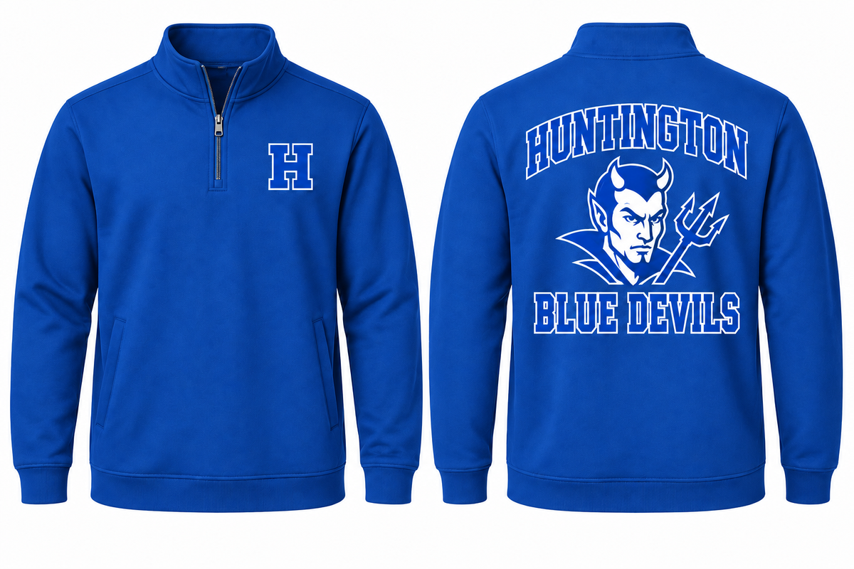 Huntington Varsity Quarter-Zip in Royal Blue
