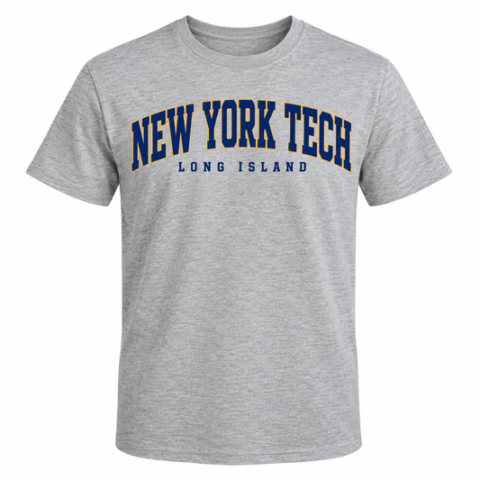 New York Tech Collegiate Arch T-Shirt in heather gray