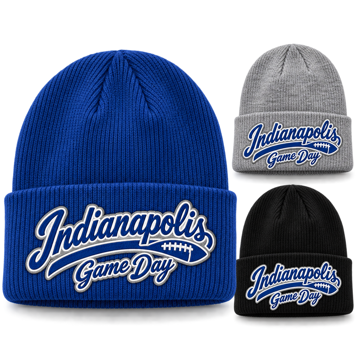 Indianapolis Game Day Script Cuffed Beanie — product thumbnail