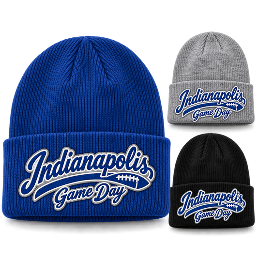 Indianapolis Game Day Script Cuffed Beanie — product thumbnail