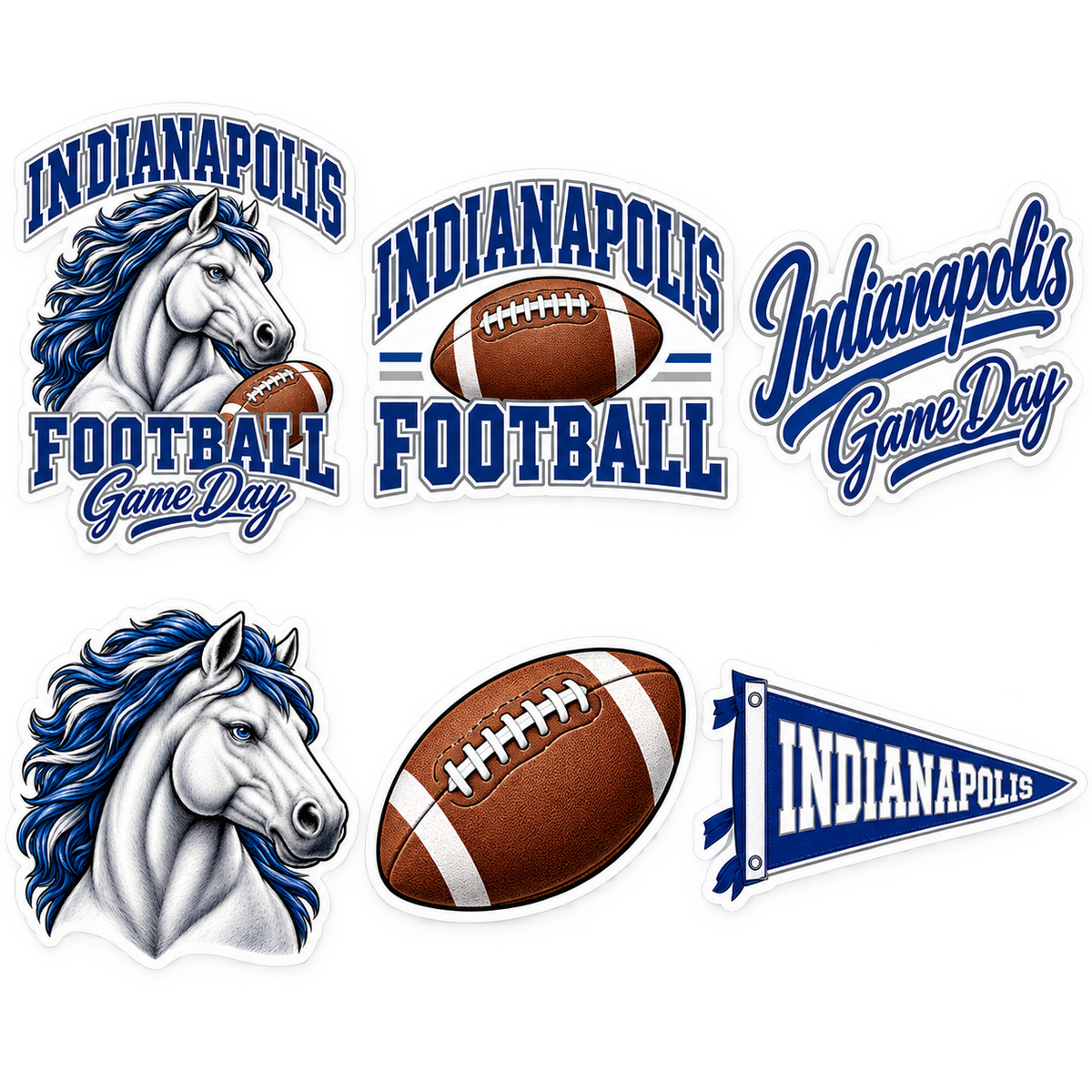 Indianapolis Game Day Spirit 6-Piece Sticker Pack — product thumbnail