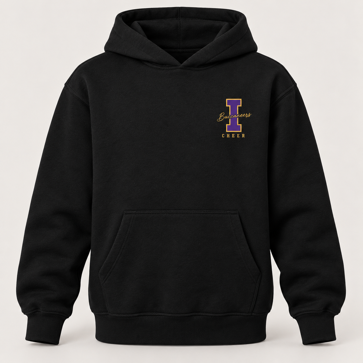Islip Cheer Youth Heritage I Hoodie front view in Black