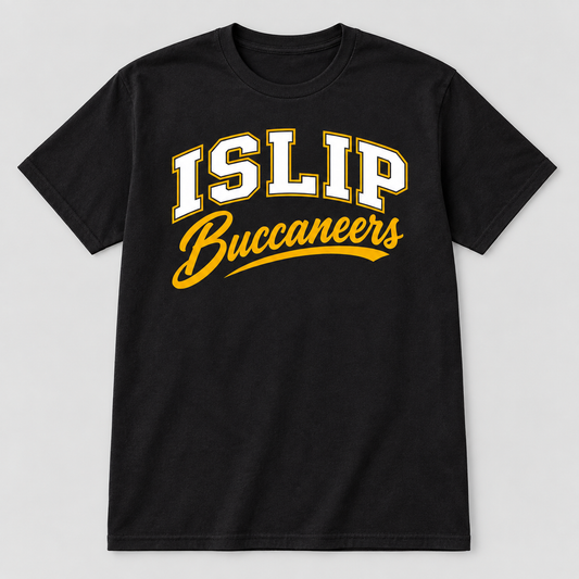 Black Islip Buccaneers Adult Varsity Script Tee