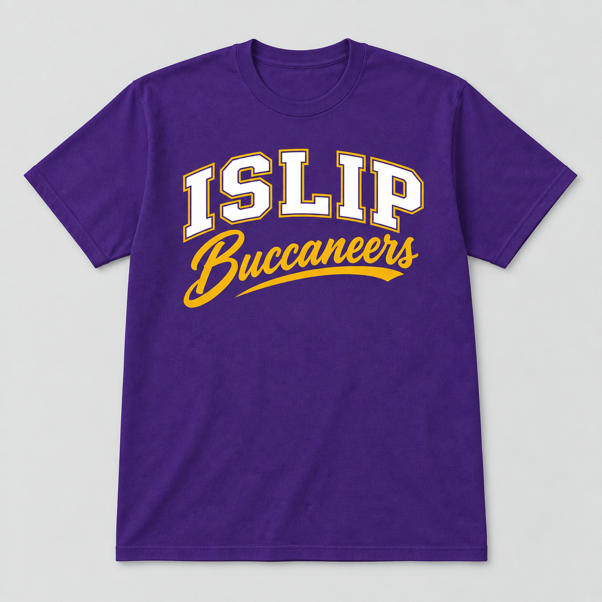 Purple Islip Buccaneers Adult Varsity Script Tee