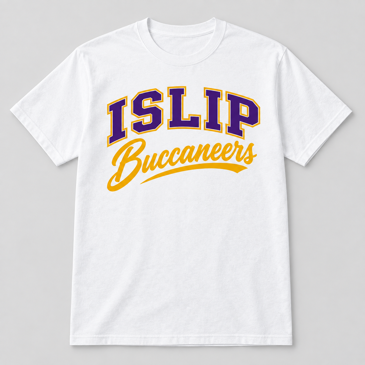 White Islip Buccaneers Adult Varsity Script Tee