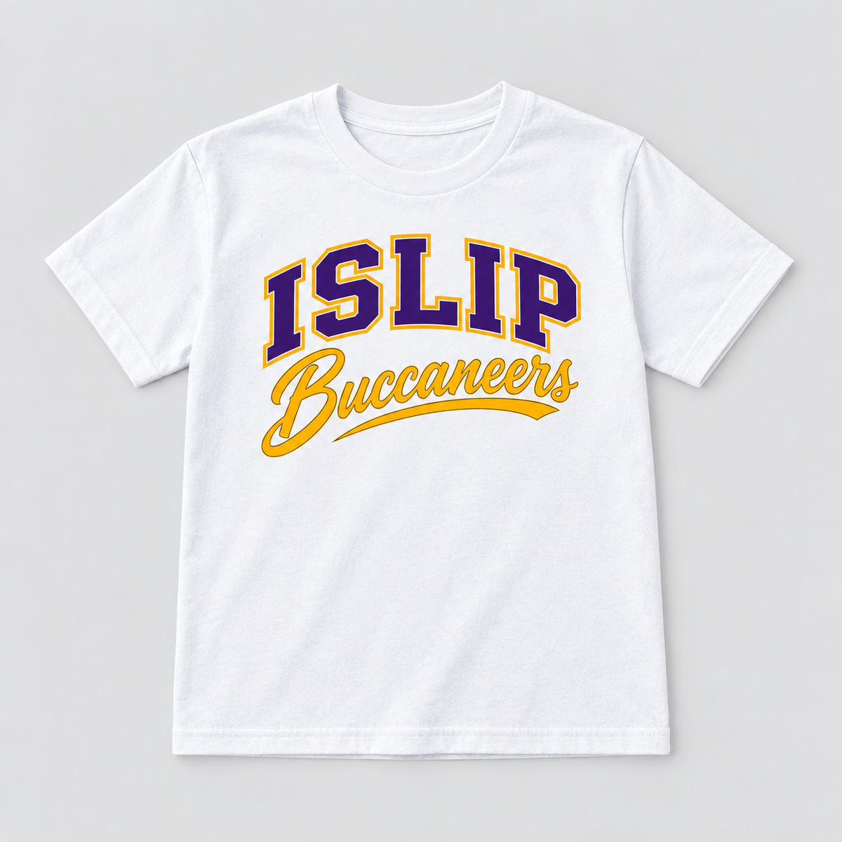 White Islip Buccaneers Youth Varsity Script Tee