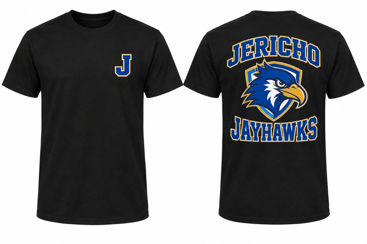JERICHO JAYHAWKS black tee front and back