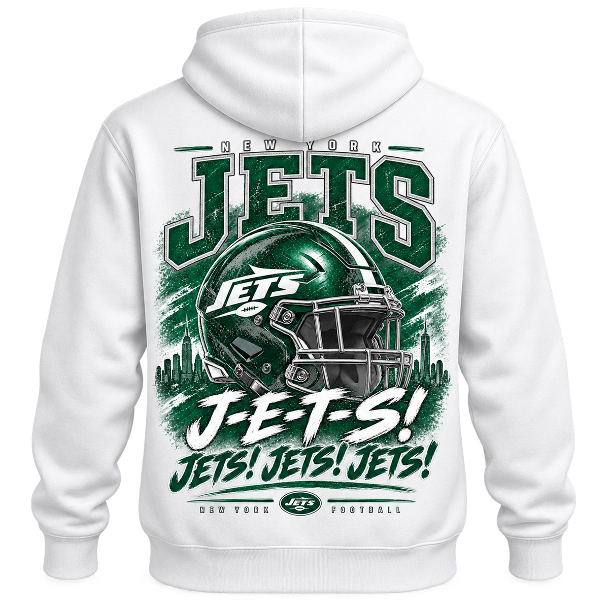 New York Jets back hoodie white