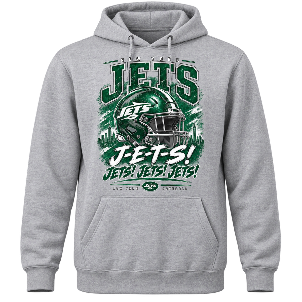 New York Jets front hoodie sport gray