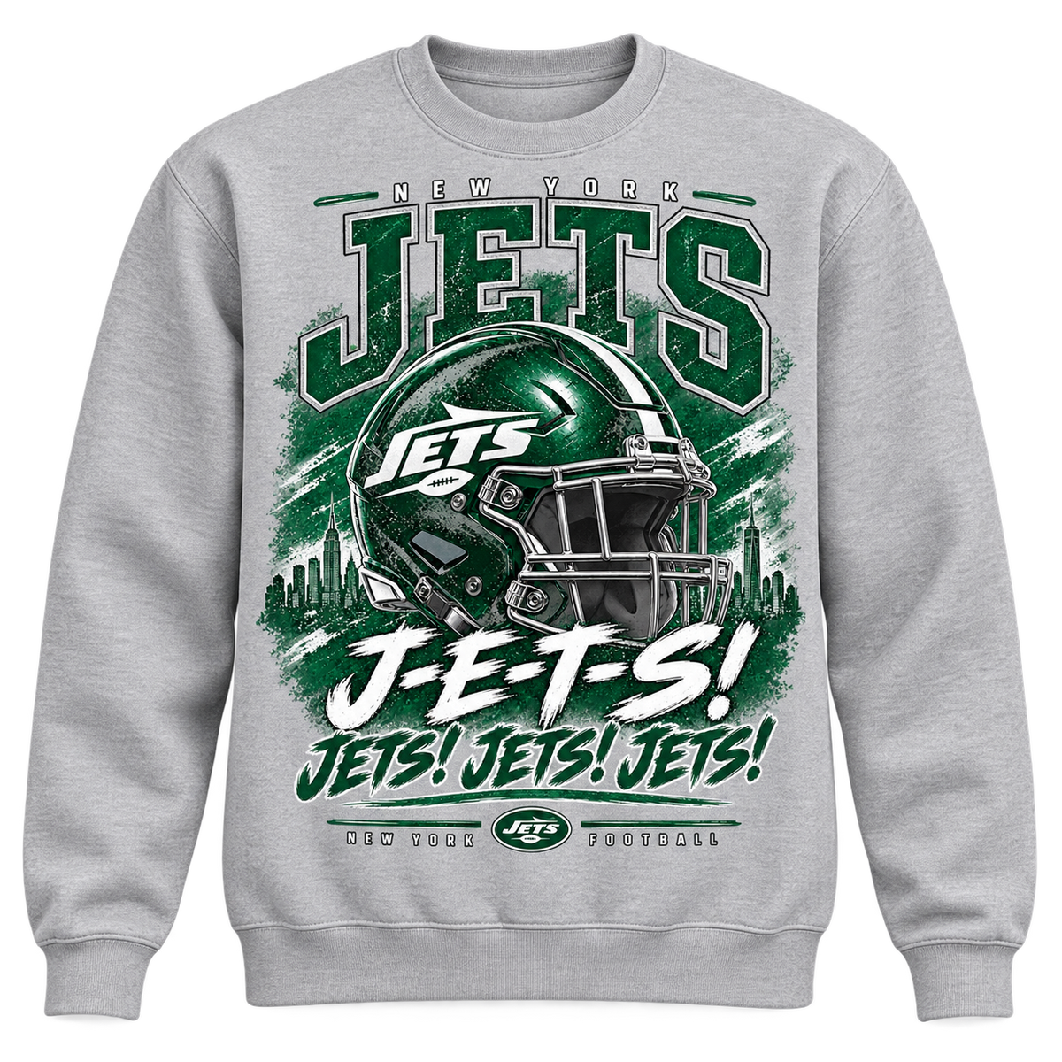 New York Jets Men's / Unisex Crewneck Sweatshirt in Sport Gray