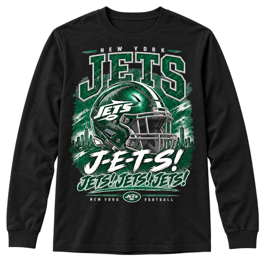 New York Jets Men's / Unisex Long Sleeve T-Shirt in Black