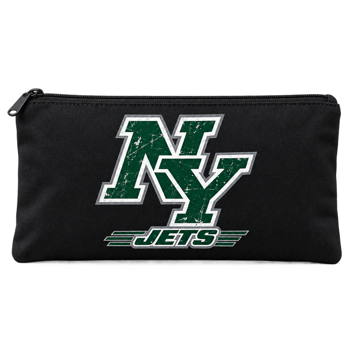 New York Jets NY Monogram Zippered Pouch in Black