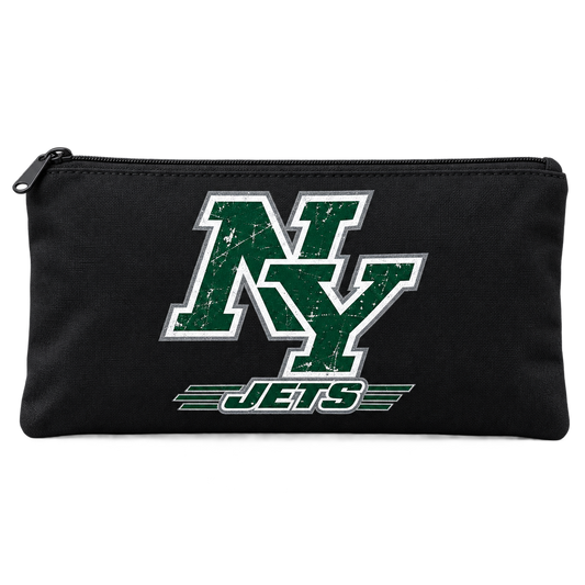 New York Jets NY Monogram Zippered Pouch in Black