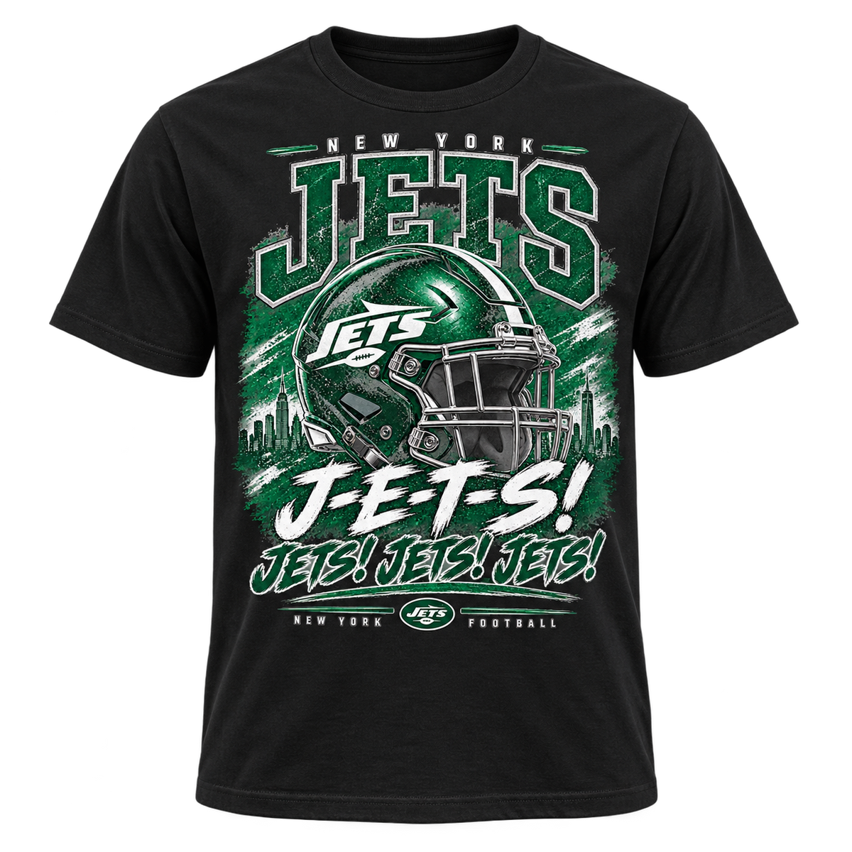 New York Jets Helmet and Skyline tee black