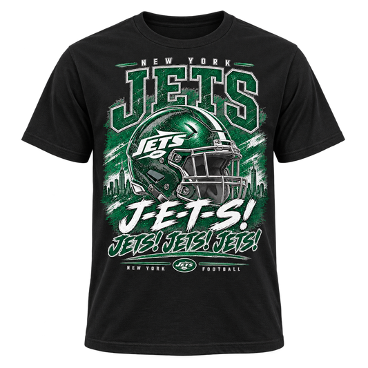 New York Jets Helmet and Skyline tee black
