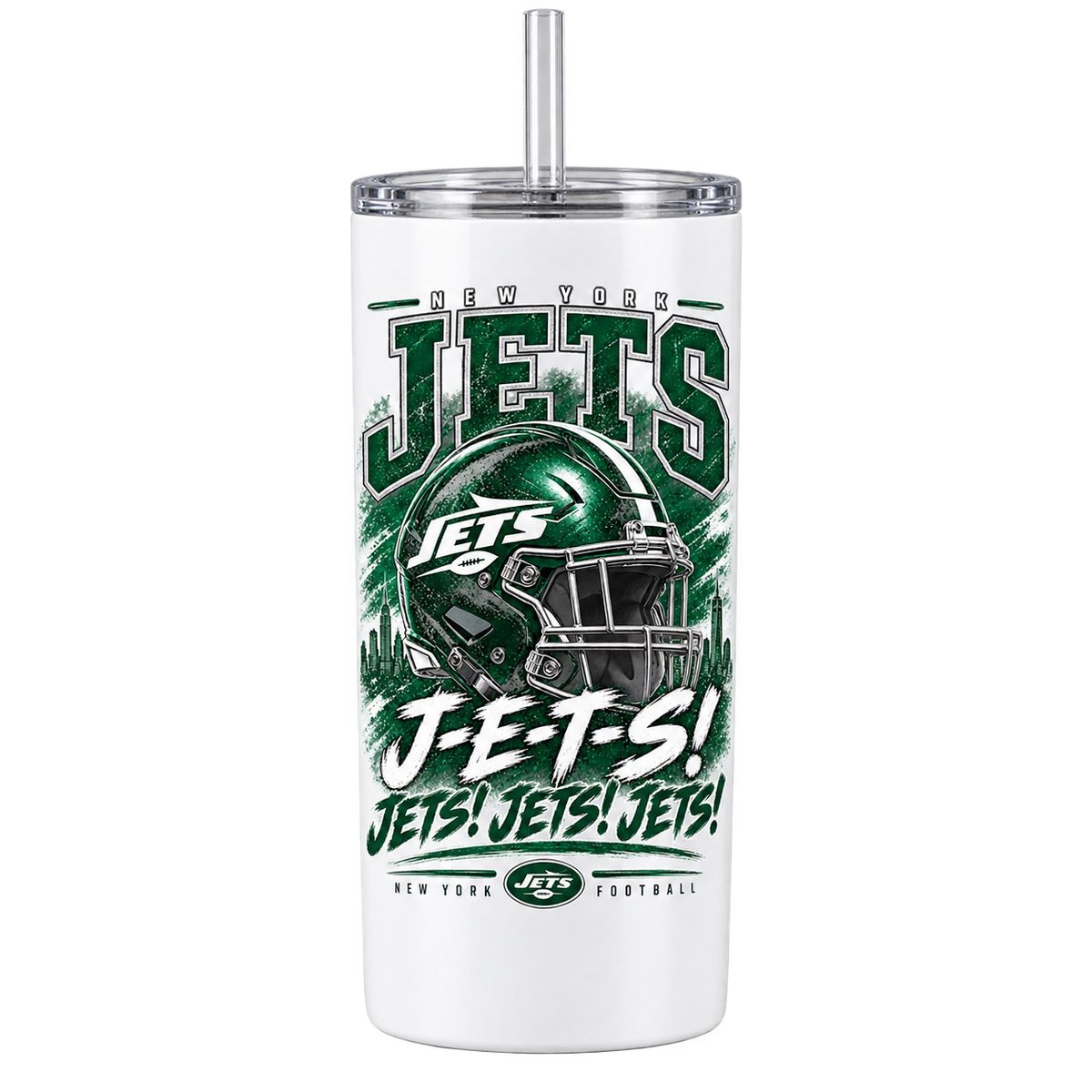 New York Jets Slim Tumbler in White