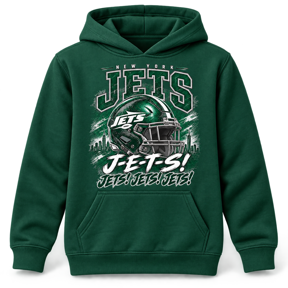 New York Jets Youth Pullover Hoodie in Forest Green