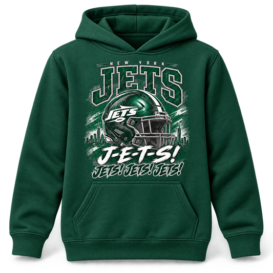 New York Jets Youth Pullover Hoodie in Forest Green