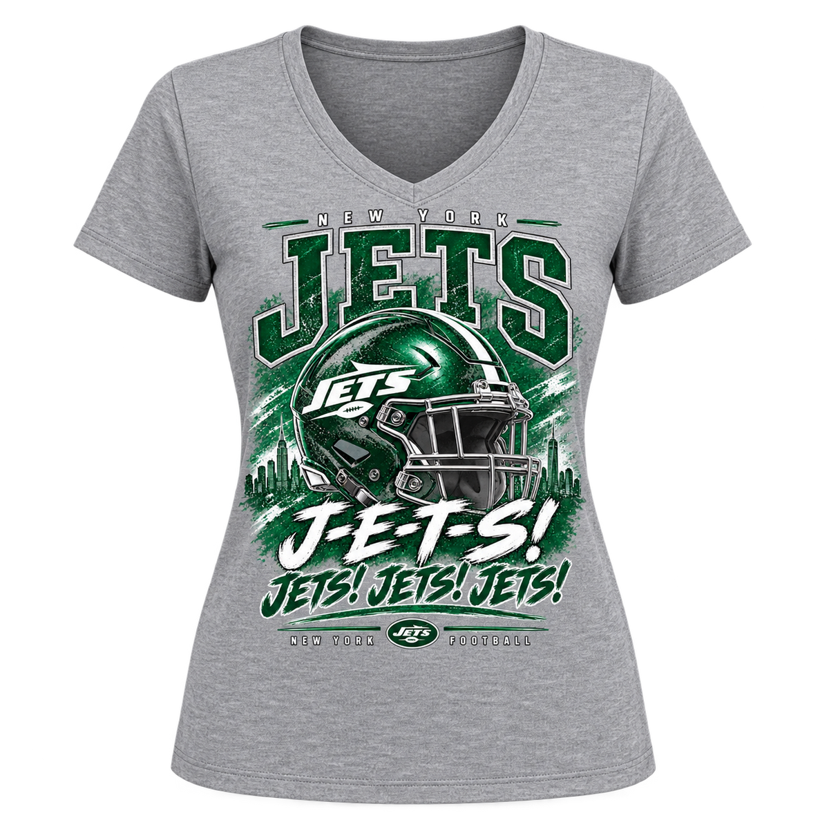New York Jets womens vneck sport gray