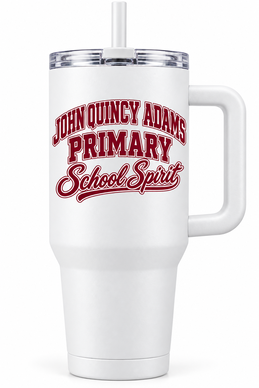 John Quincy Adams Primary School Spirit Handled Straw Tumbler