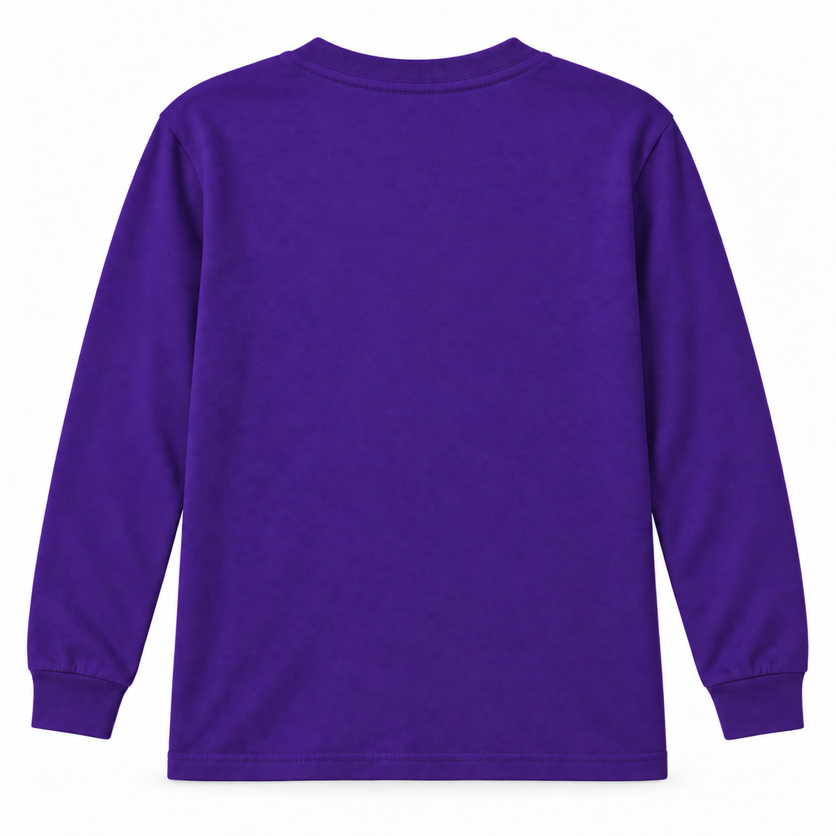 Oyster Bay Baymen youth long-sleeve T-shirt in purple, plain back view