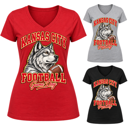 Kansas City Women's Mascot V-Neck T-Shirt — product thumbnail
