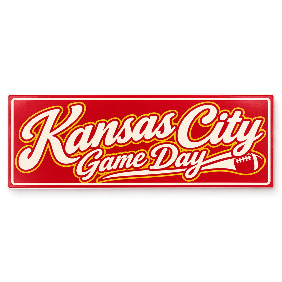 Kansas City Game Day Script Bumper Sticker — product thumbnail