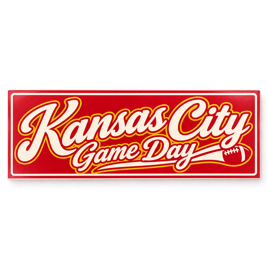 Kansas City Game Day Script Bumper Sticker — product thumbnail