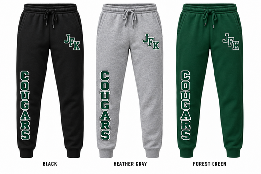 kennedy bellmore varsity joggers in Black, Heather Gray and Forest Green
