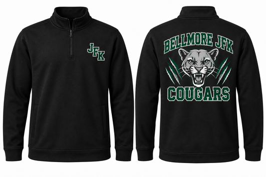 Kennedy Bellmore Varsity Quarter-Zip — Black front and back