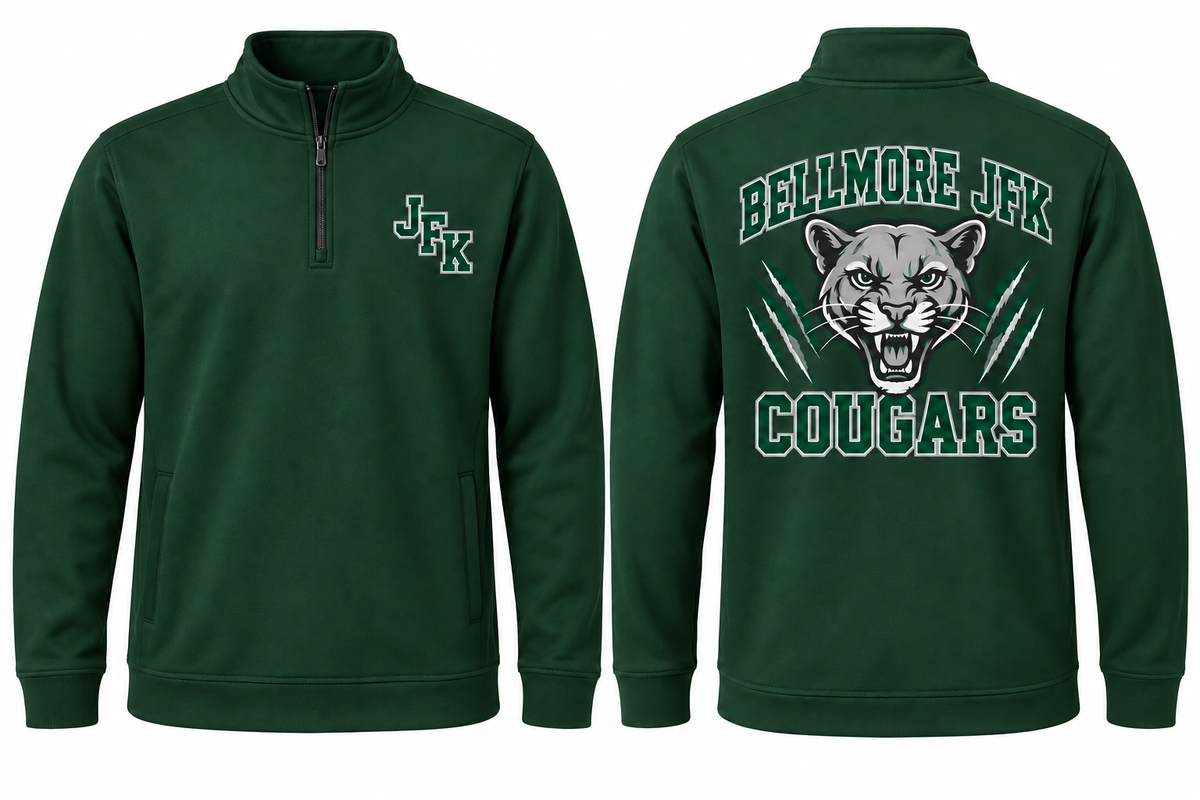 Kennedy Bellmore Varsity Quarter-Zip in Forest Green