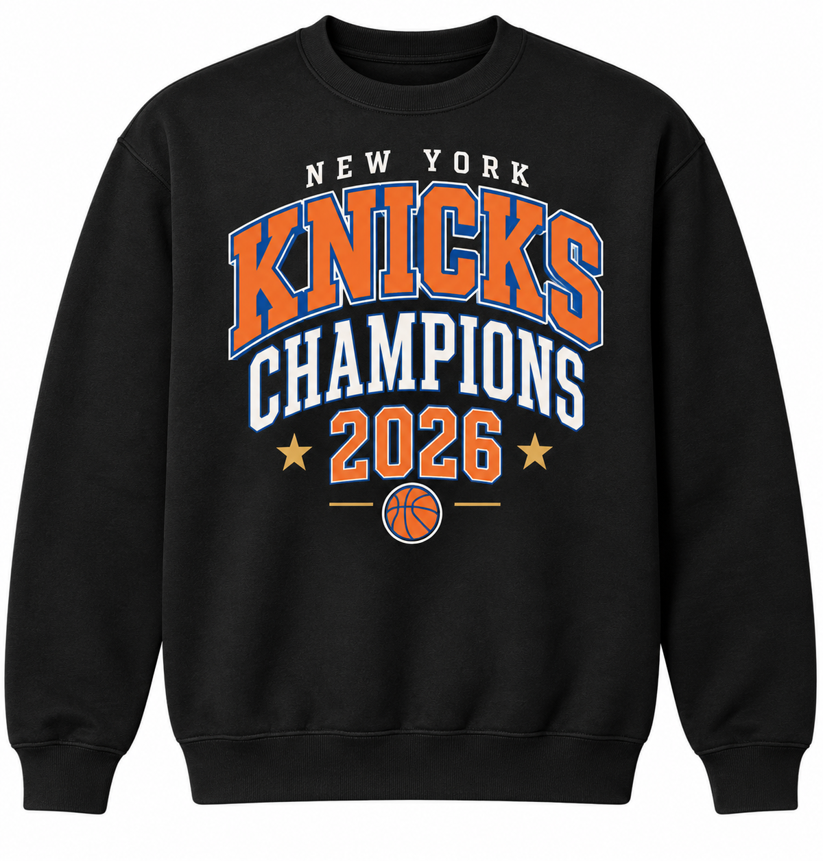 New York Knicks Champions 2026 Unisex Crewneck Sweatshirt in Black