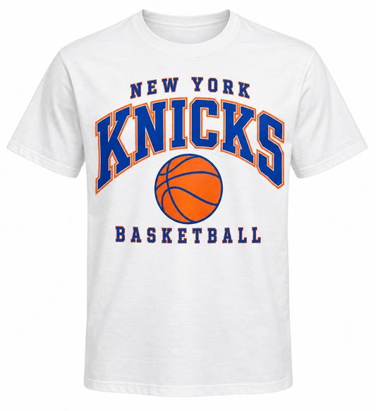 New York Knicks Varsity Court Unisex T-Shirt in White