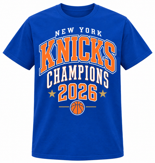 New York Knicks Champions 2026 Unisex T-Shirt in Royal Blue
