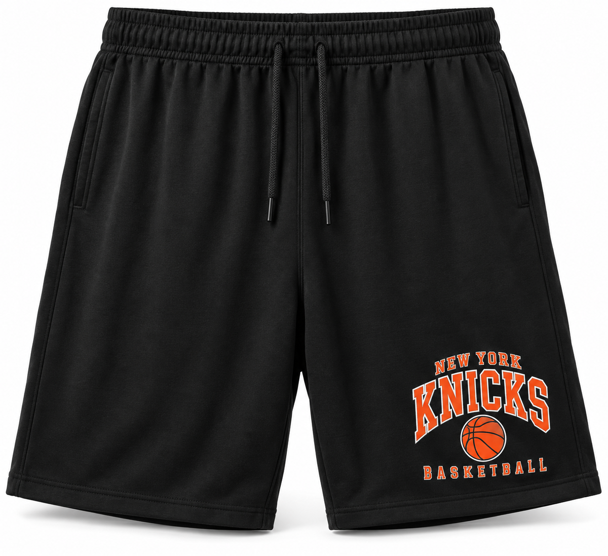 New York Knicks Varsity Court Unisex Athletic Shorts in Black