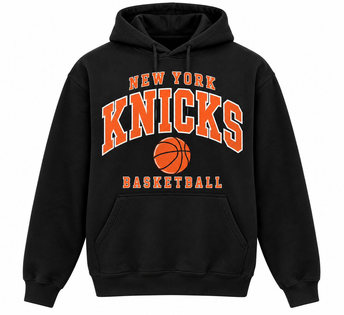 New York Knicks Varsity Court Unisex Pullover Hoodie in Black