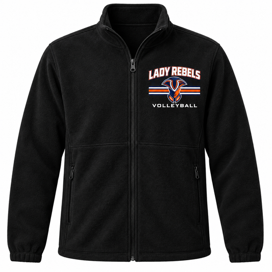 Lady Rebels Volleyball Mascot Fleece Zip Jacket in Black