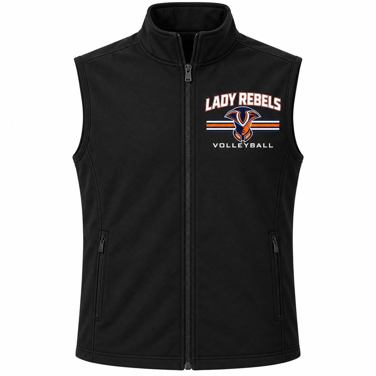Lady Rebels Volleyball Mascot Zip Vest in Black