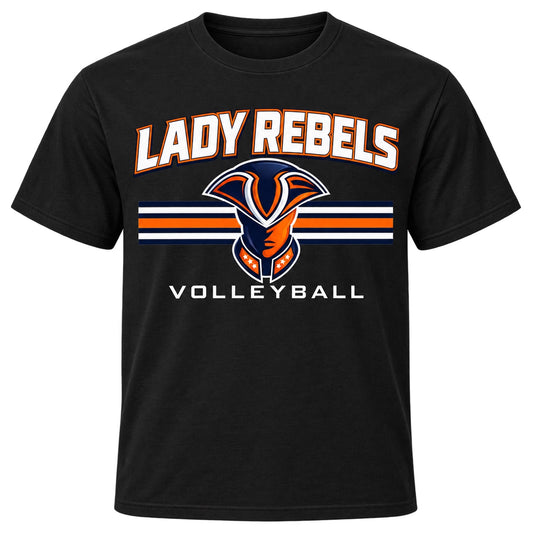 Lady Rebels Volleyball Mascot Classic T-Shirt in Black