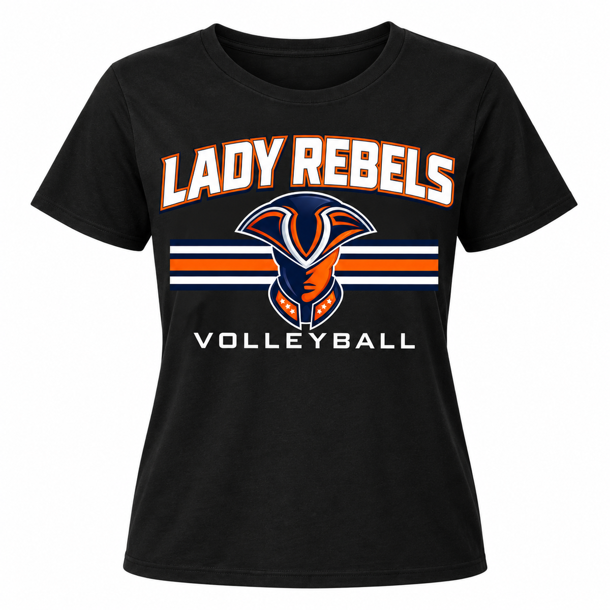 Lady Rebels Volleyball Mascot Women's Relaxed Tee front design