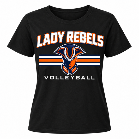 Lady Rebels Volleyball Mascot Women's Relaxed Tee front design