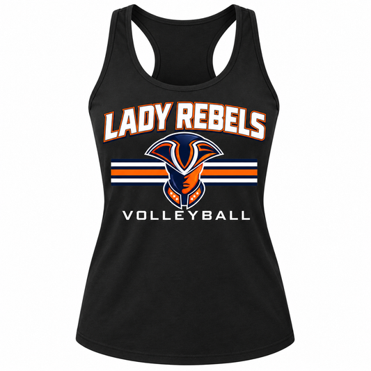Lady Rebels Volleyball Mascot Women's Tank front design
