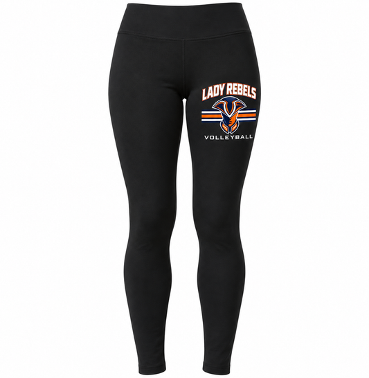 Lady Rebels Volleyball Mascot Women's Leggings front design