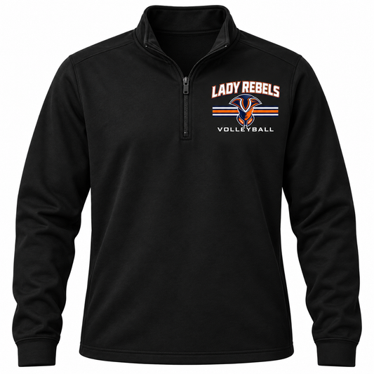 Lady Rebels Volleyball Mascot Quarter-Zip Pullover in Black