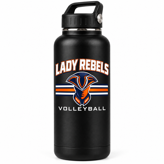 Lady Rebels Volleyball Mascot Water Bottle front design